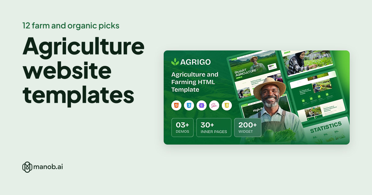 Agriculture Website Templates: 12 Farm, Organic Food and Farm App Picks