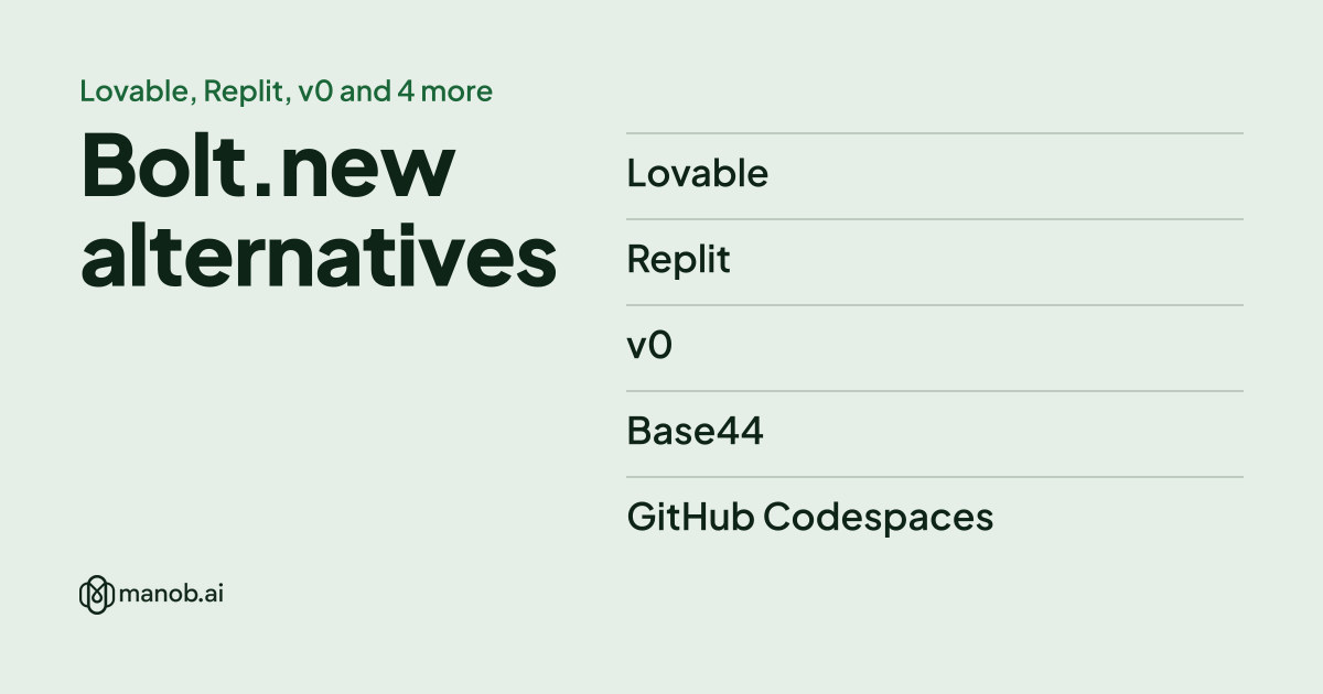 7 Bolt.new Alternatives for When Tokens, Stack or Hosting Don't Fit