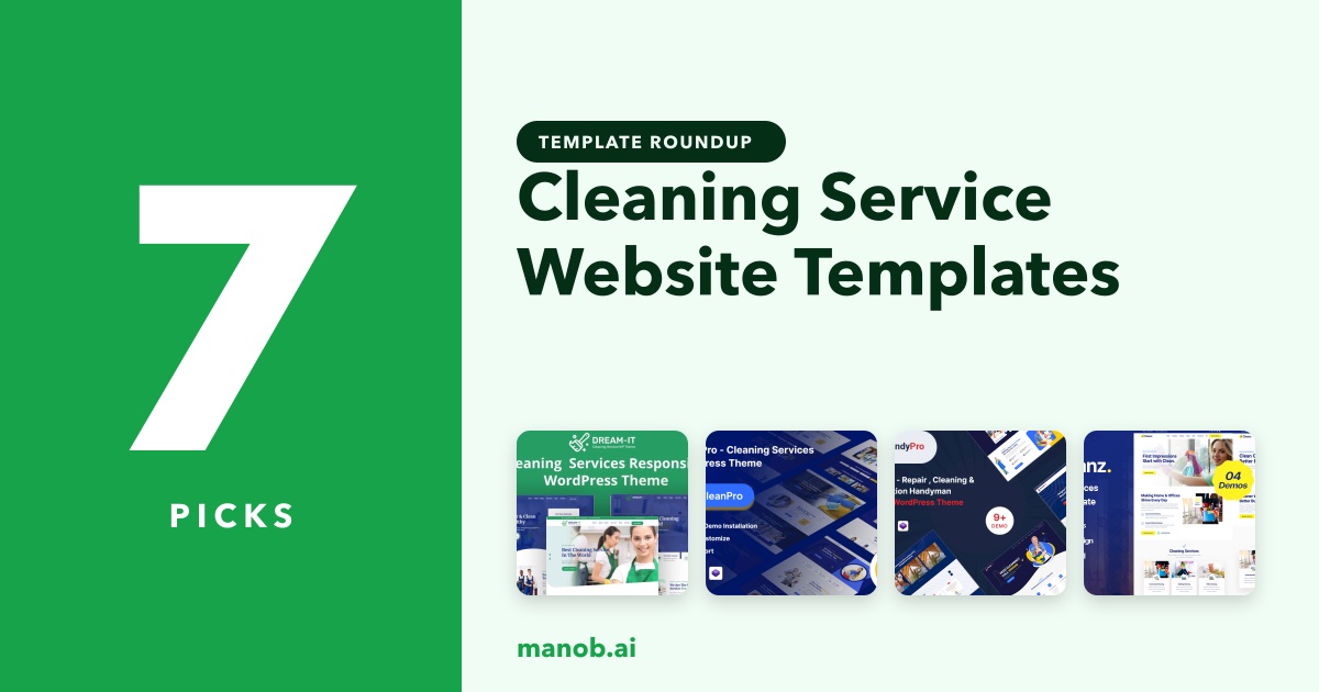 Cleaning Service Website Templates and WordPress Themes: 7 Picks Compared
