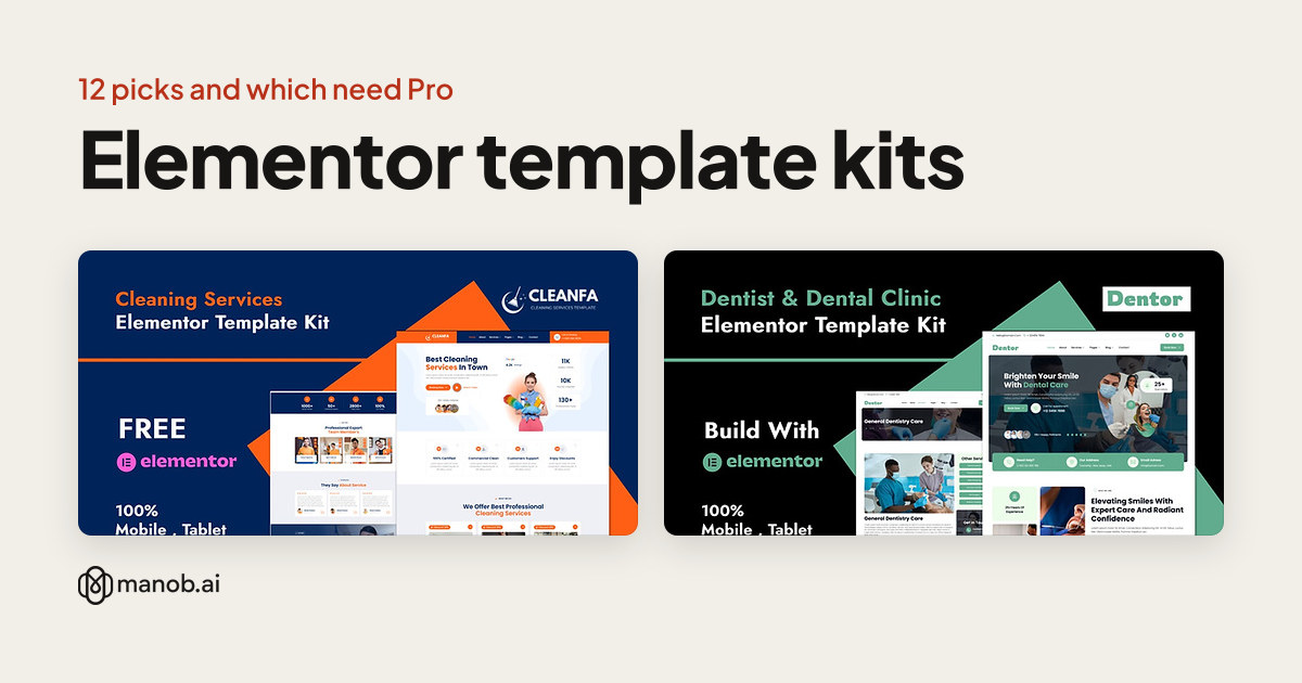 Elementor Template Kits: What They Are, 12 Picks, and Which Ones Need Elementor Pro