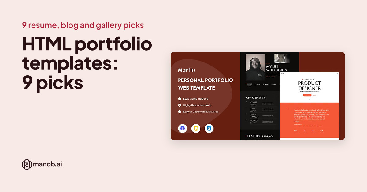 HTML Portfolio Templates: 10 Picks for Résumés, Case Studies and Galleries