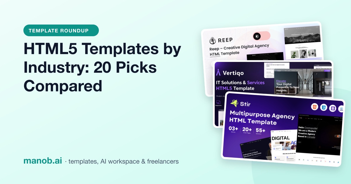 HTML5 Templates by Industry: 20 Picks With Working Demos