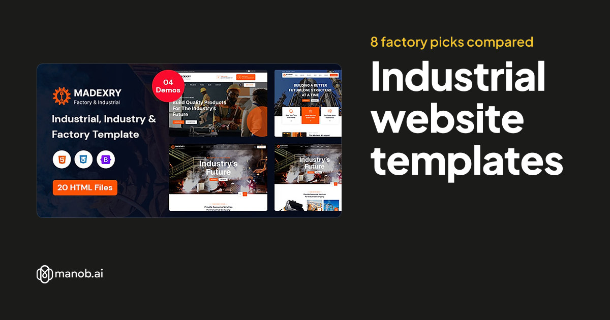 Industrial Website Templates for Factories and Manufacturers: 8 Picks Compared