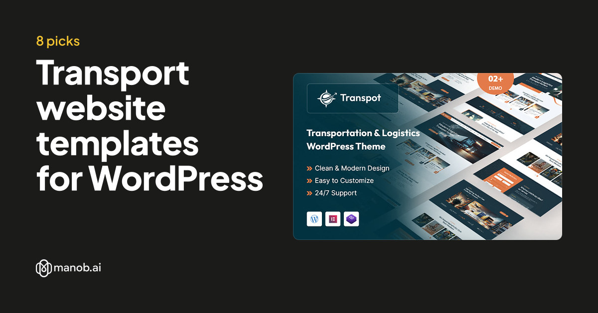 Transport and Logistics WordPress Themes, Elementor Kits and HTML Templates, Compared