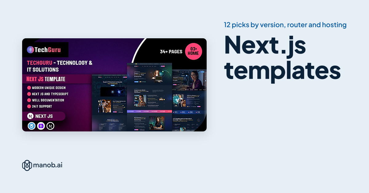 15 Next.js Templates Compared: Version, Router, Hosting and Backend