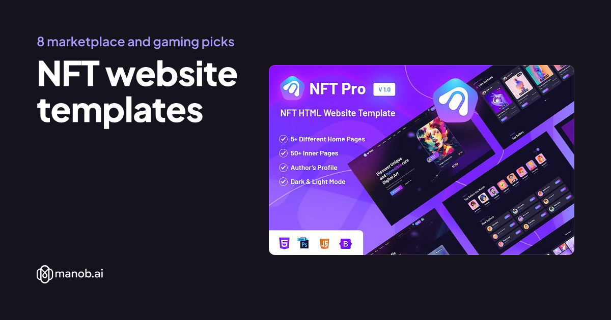 NFT Website Templates: 8 Marketplace, Landing Page and Gaming Picks