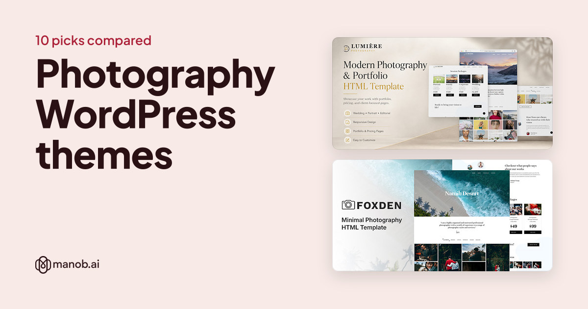 Photography WordPress Themes, Elementor Kits and HTML Templates, Compared