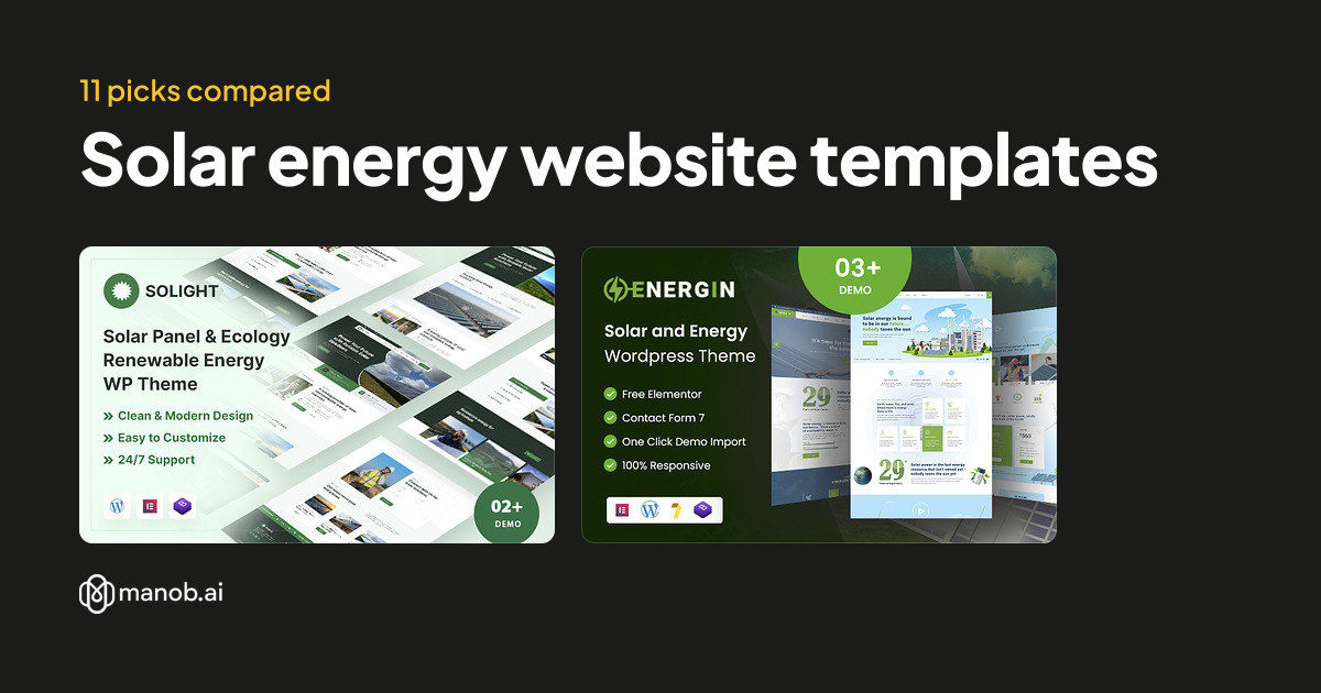 Solar Energy Website Templates and WordPress Themes: 13 Picks Compared