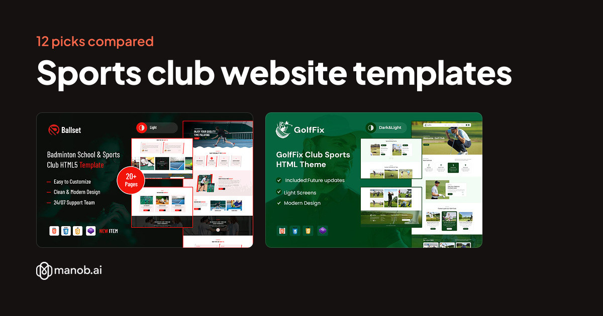 Sports Club Website Templates and WordPress Themes: 12 Picks Compared